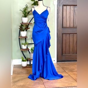Aqua Royal Blue Gorgeous Long Gown Size 2